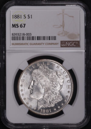 Obverse of this 1881-S Morgan Dollar NGC MS-67