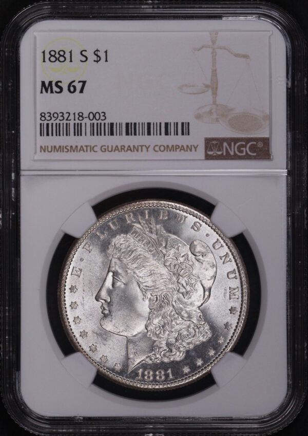 Obverse of this 1881-S Morgan Dollar NGC MS-67