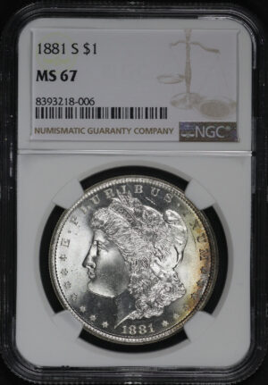 Obverse of this 1881-S Morgan Dollar NGC MS-67