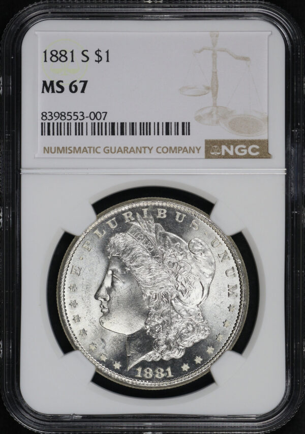 Obverse of this 1881-S Morgan Dollar NGC MS-67