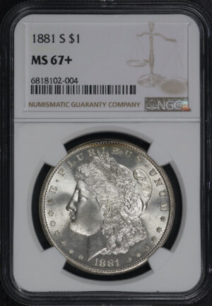 Obverse of this 1881-S Morgan Dollar NGC MS-67+