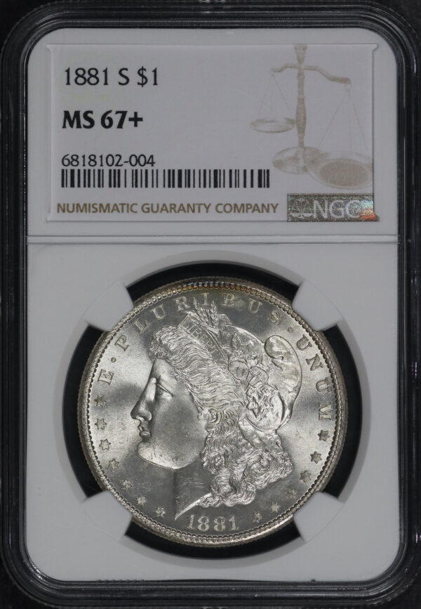 Obverse of this 1881-S Morgan Dollar NGC MS-67+