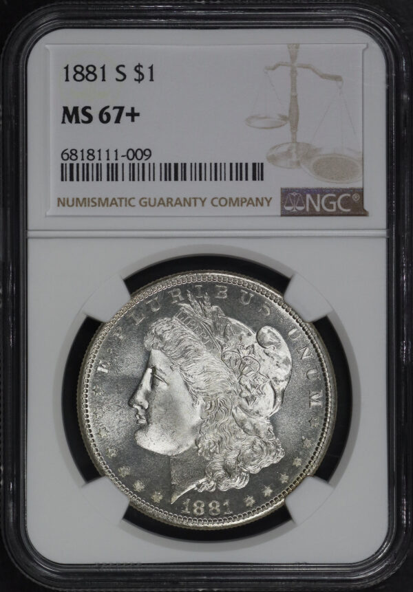 Obverse of this 1881-S Morgan Dollar NGC MS-67+