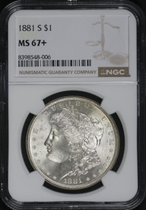 Obverse of this 1881-S Morgan Dollar NGC MS-67+