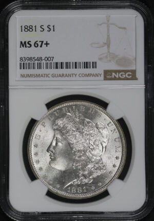 Obverse of this 1881-S Morgan Dollar NGC MS-67+