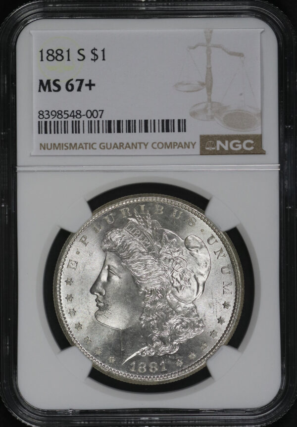 Obverse of this 1881-S Morgan Dollar NGC MS-67+