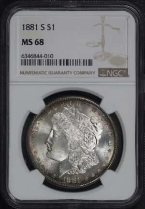 Obverse of this 1881-S Morgan Dollar NGC MS-68