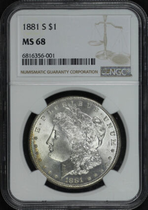 Obverse of this 1881-S Morgan Dollar NGC MS-68