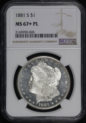 Obverse of this 1881-S Morgan Dollar NGC MS-67+ PL