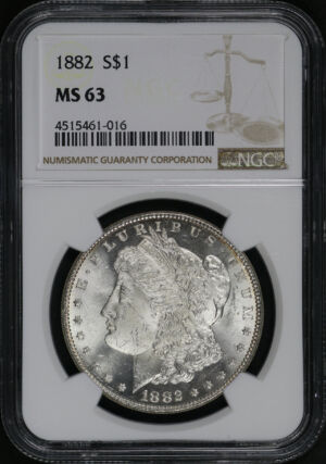 Obverse of this 1882 Morgan Dollar NGC MS-63