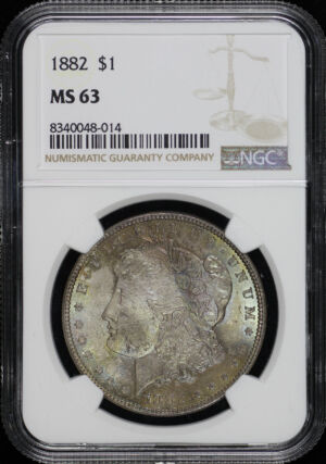 Obverse of this 1882 Morgan Dollar NGC MS-63