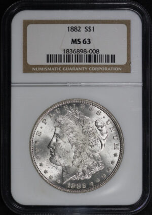 Obverse of this 1882 Morgan Dollar NGC MS-63