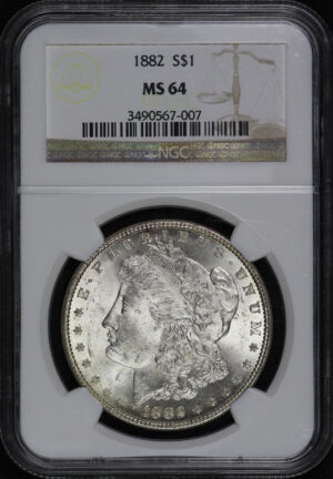 Obverse of this 1882 Morgan Dollar NGC MS-64