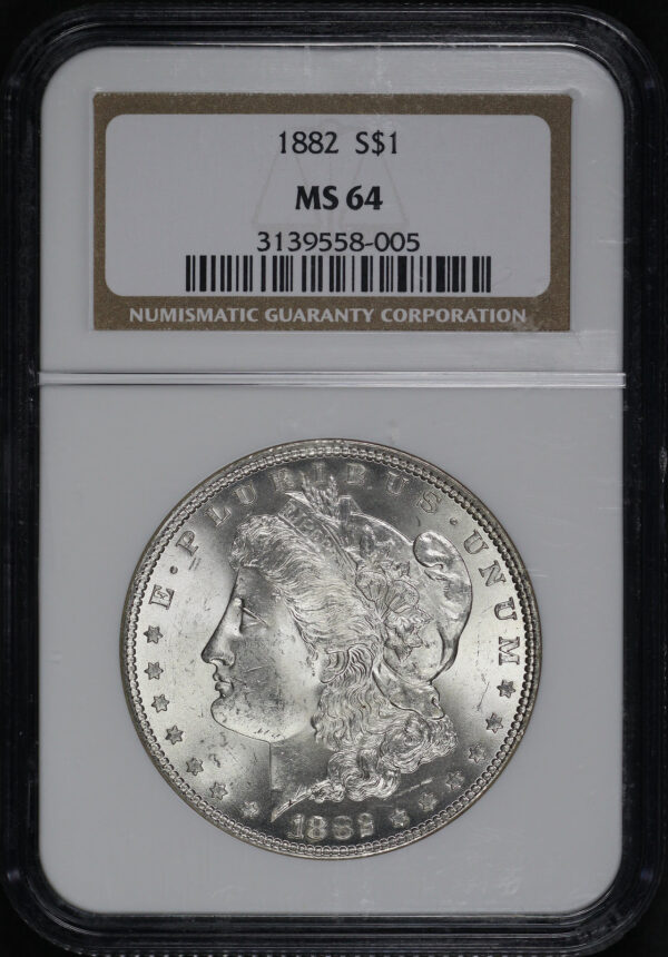 Obverse of this 1882 Morgan Dollar NGC MS-64
