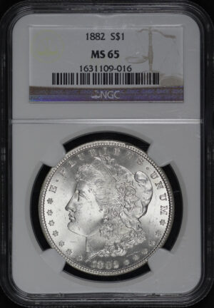 Obverse of this 1882 Morgan Dollar NGC MS-65
