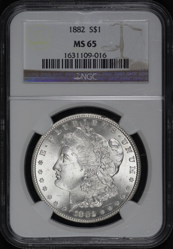 Obverse of this 1882 Morgan Dollar NGC MS-65