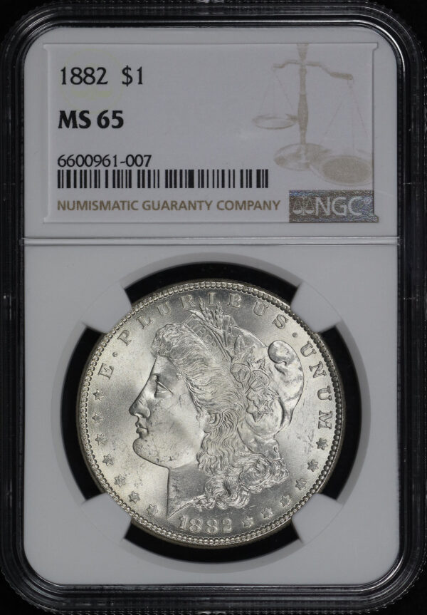 Obverse of this 1882 Morgan Dollar NGC MS-65