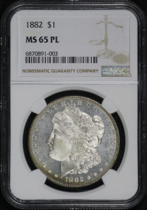 Obverse of this 1882 Morgan Dollar NGC MS-65 PL