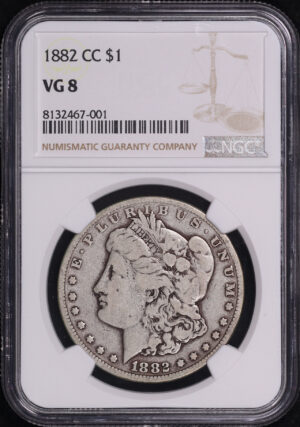 Obverse of this 1882-CC Morgan Dollar NGC VG-8