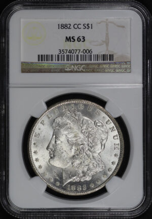 Obverse of this 1882-CC Morgan Dollar NGC MS-63