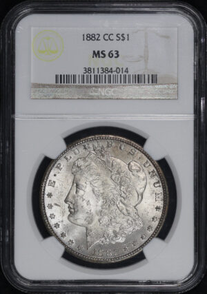 Obverse of this 1882-CC Morgan Dollar NGC MS-63