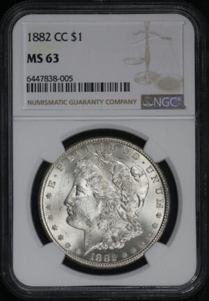 Obverse of this 1882-CC Morgan Dollar NGC MS-63