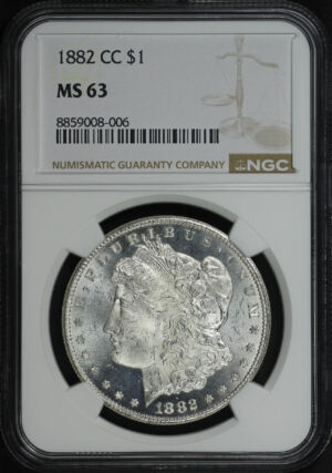 Obverse of this 1882-CC Morgan Dollar NGC MS-63