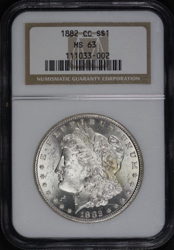 Obverse of this 1882-CC Morgan Dollar NGC MS-63