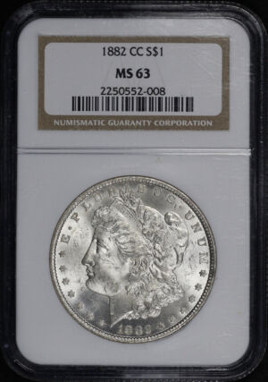 Obverse of this 1882-CC Morgan Dollar NGC MS-63