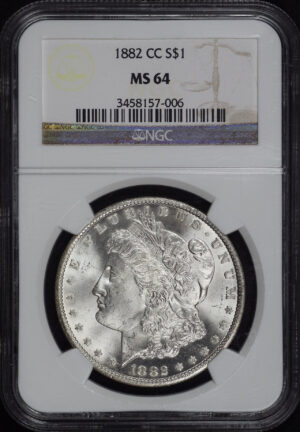 Obverse of this 1882-CC Morgan Dollar NGC MS-64