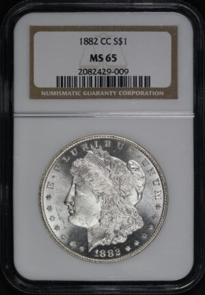 Obverse of this 1882-CC Morgan Dollar NGC MS-65