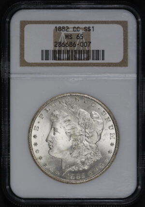 Obverse of this 1882-CC Morgan Dollar NGC MS-65