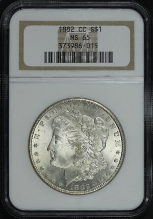 Obverse of this 1882-CC Morgan Dollar NGC MS-65