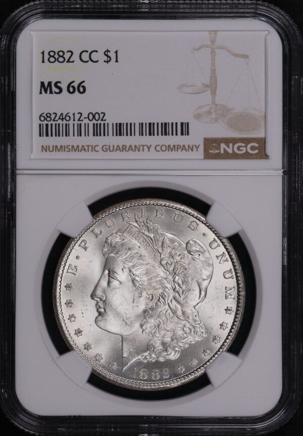 Obverse of this 1882-CC Morgan Dollar NGC MS-66