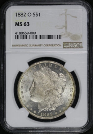 Obverse of this 1882-O Morgan Dollar NGC MS-63