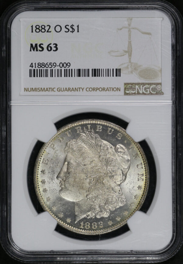 Obverse of this 1882-O Morgan Dollar NGC MS-63