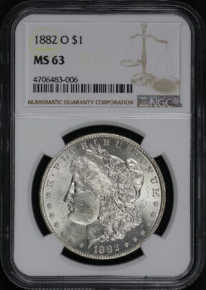 Obverse of this 1882-O Morgan Dollar NGC MS-63