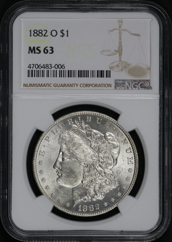 Obverse of this 1882-O Morgan Dollar NGC MS-63