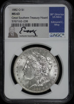 Obverse of this 1882-O Morgan Dollar NGC MS-63 Great Southern Treasury Hoard