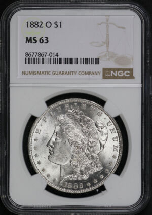 Obverse of this 1882-O Morgan Dollar NGC MS-63
