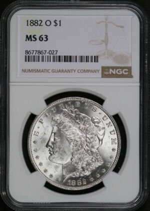 Obverse of this 1882-O Morgan Dollar NGC MS-63