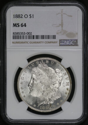 Obverse of this 1882-O Morgan Dollar NGC MS-64