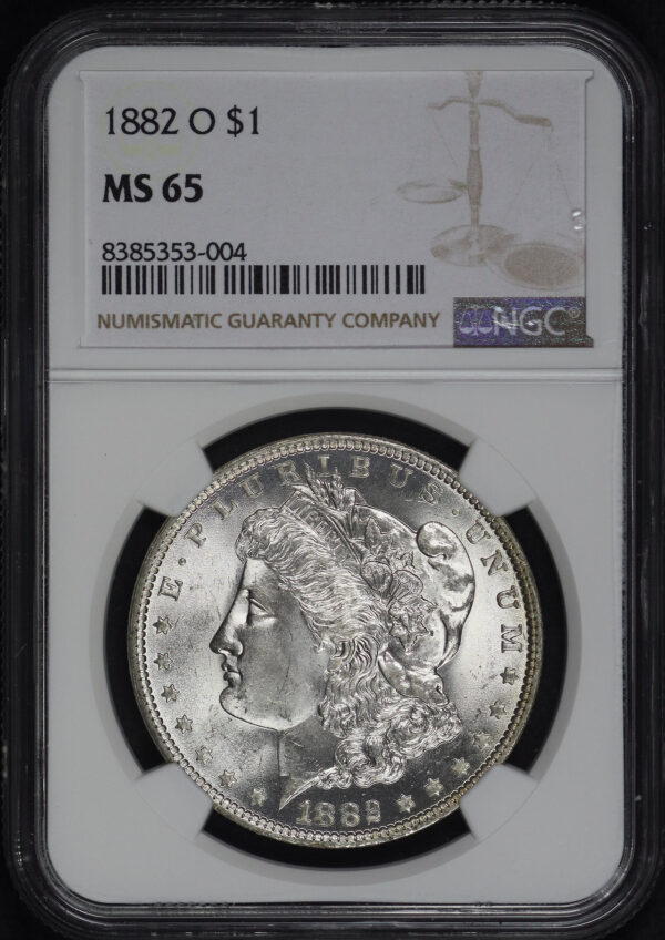 Obverse of this 1882-O Morgan Dollar NGC MS-65