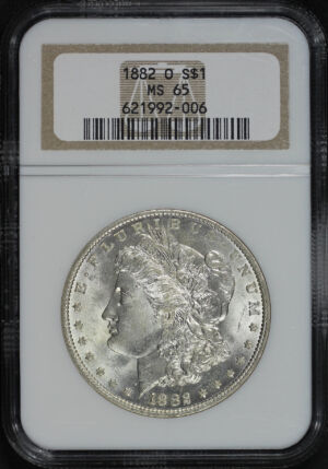 Obverse of this 1882-O Morgan Dollar NGC MS-65
