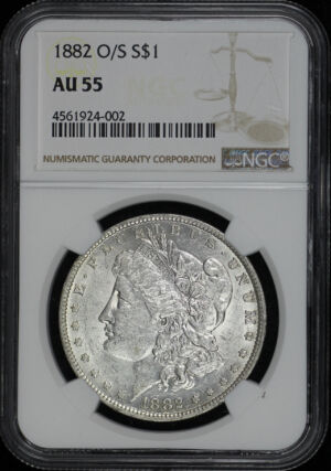 Obverse of this 1882-O/S Strong Morgan Dollar NGC AU-55
