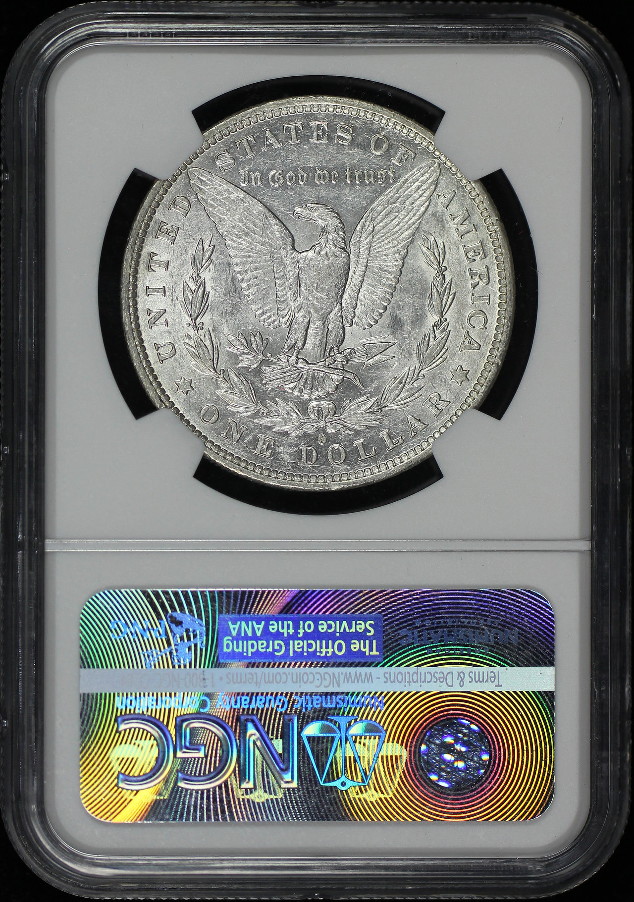 Reverse of this 1882-O/S Strong Morgan Dollar NGC AU-55