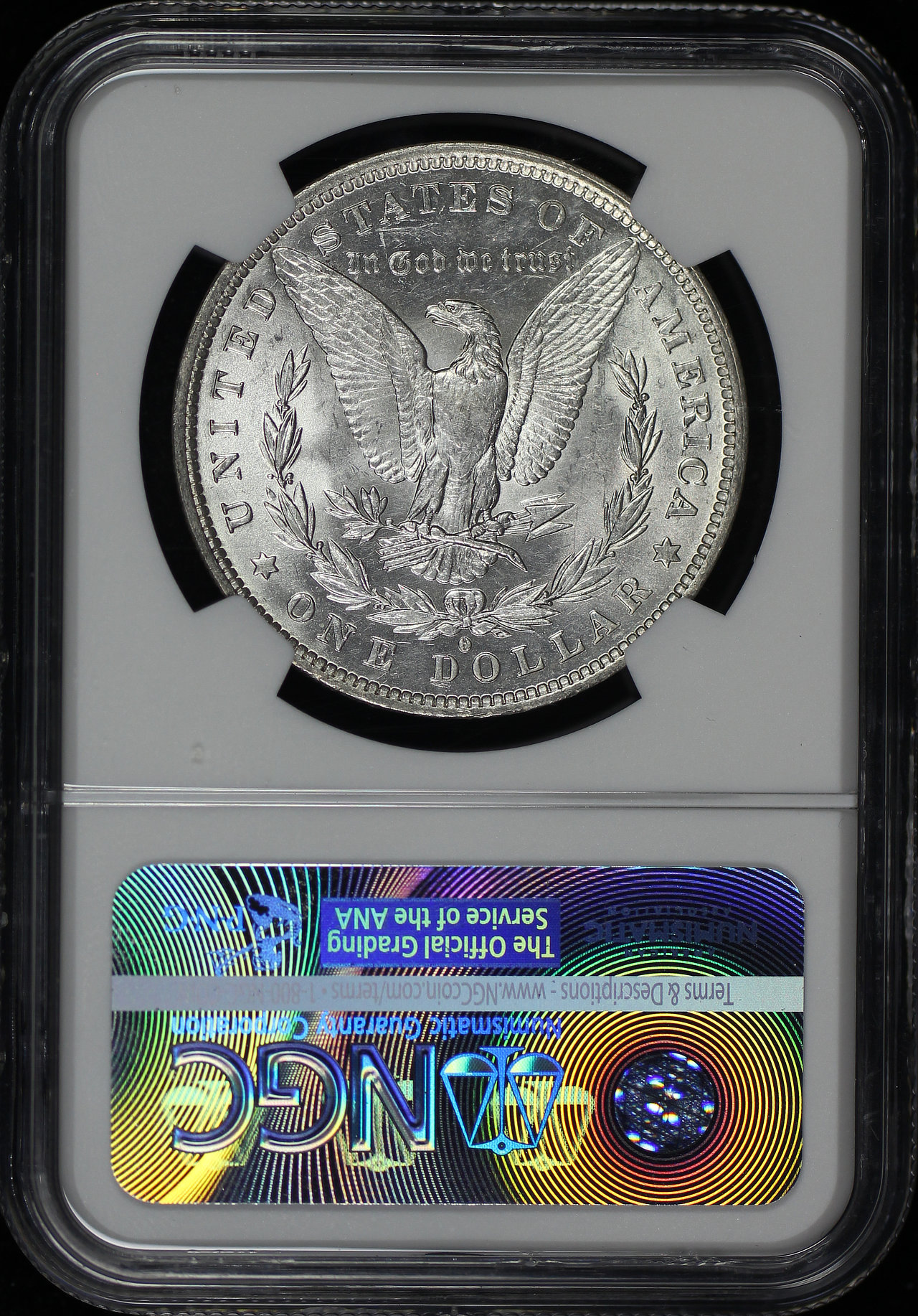 Reverse of this 1882-O/S Strong Morgan Dollar NGC AU-58