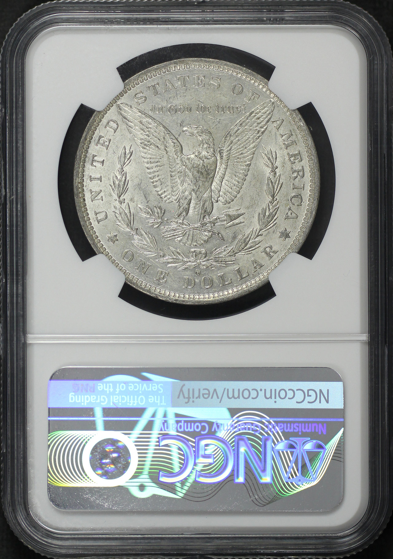Reverse of this 1882-O/S Morgan Dollar NGC AU-58