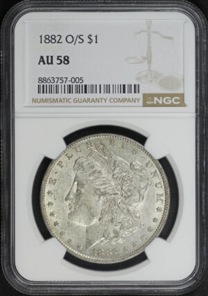 Obverse of this 1882-O/S Strong Morgan Dollar NGC AU-58