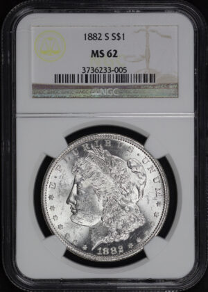 Obverse of this 1882-S Morgan Dollar NGC MS-62
